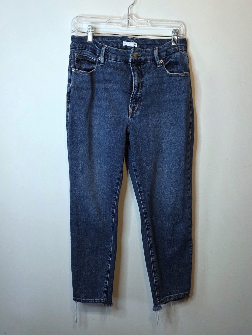 Good American Good Waist High Rise Crop Palazzo Jeans Indigo 394 Size 8/29